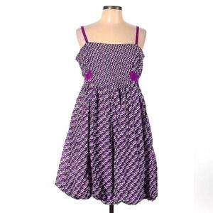 Gianni Bini Feminine Violet Grey Silk Romantic Party Cocktail Dress Size 12